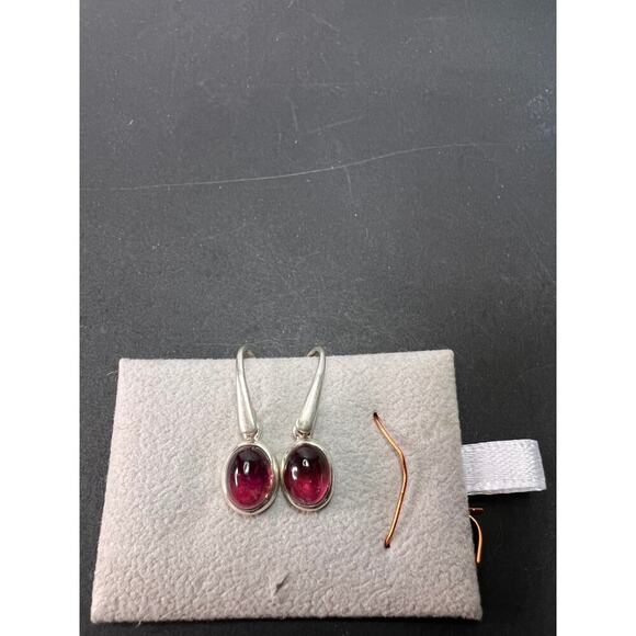 NEW Rubellite sterling silver dangle earrings 3.39 grams - Picture 8 of 11